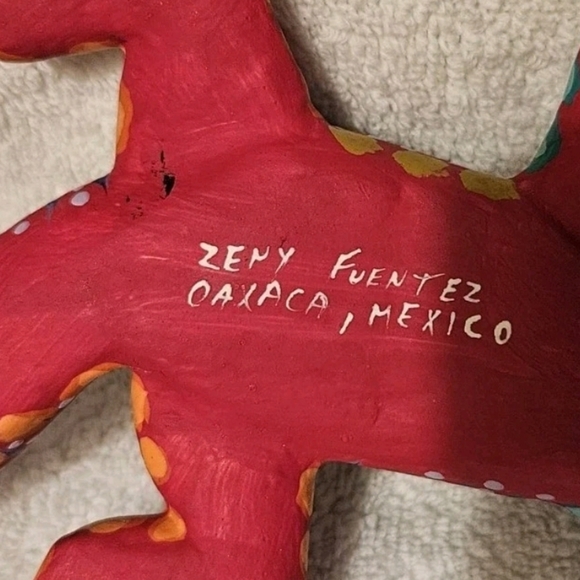 Large Oaxacan Lizard Mexican Folk Art Alebrije Hand Carved & Painted Signed - Picture 4 of 6